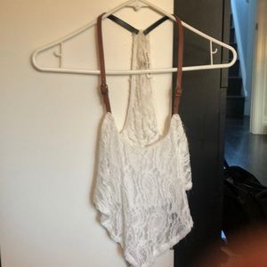 White lace crop top!